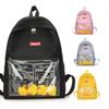 Durable Canvas Womens Backpack With Fun Duck Toy And Transparent School Bag Design