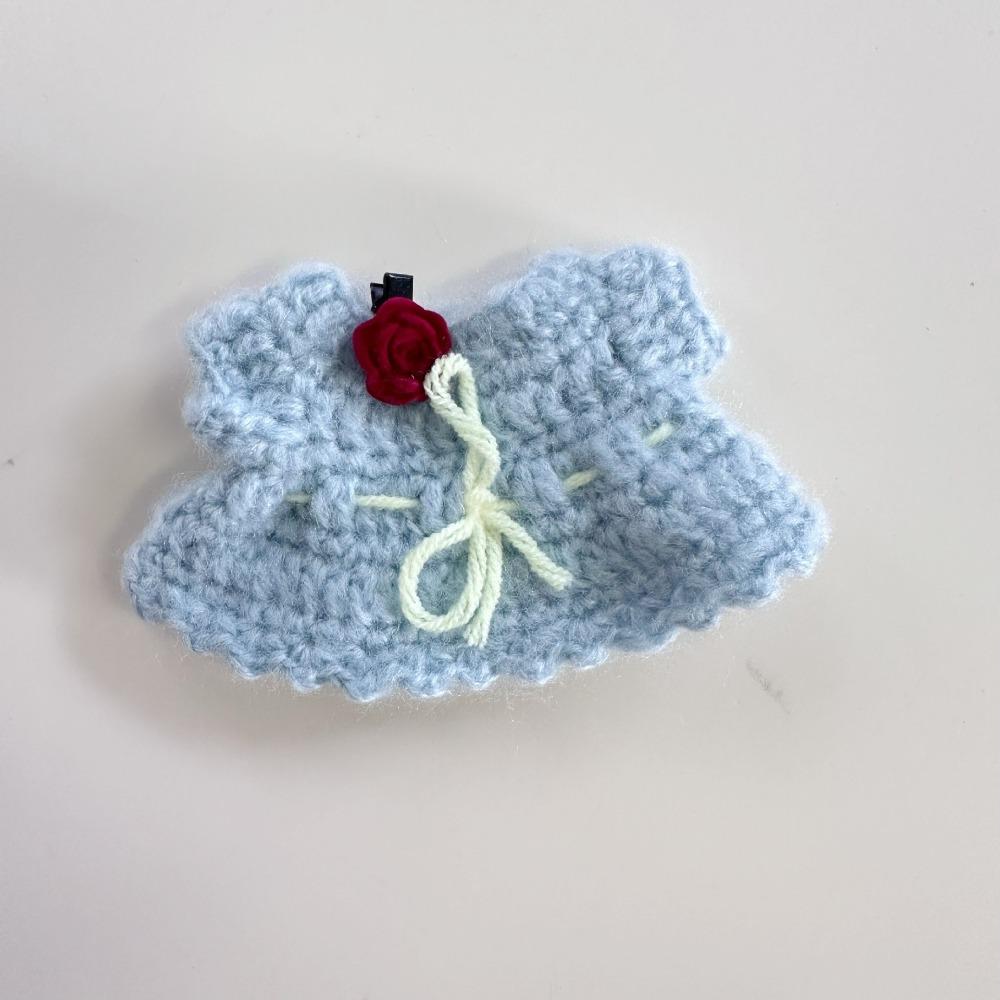 

Однотонное сидячее платье Labubu Time Вязание 17 см Плюшевая одежда для кукол Детские игрушки для девочек синий