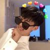 Men's & Women's Black Three-Point Sunglasses - Large Frame, Korean Style, Trendy Fashion, One-Piece Design.