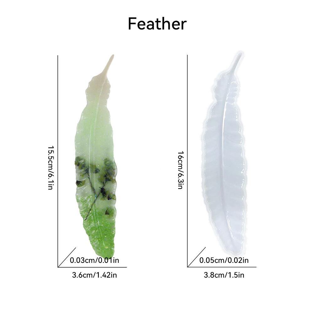 Silicone Bookmark Mold DIY Bookmark Mould for Resin Casting Including Feather Musical Instrument Pipa Shape #470562