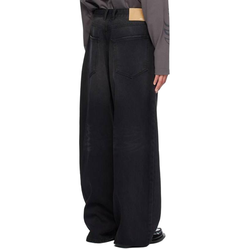 WE11DONE Washed Zipper Wide Leg Jeans Men bottoms WD-DP2-24-350-M-BK