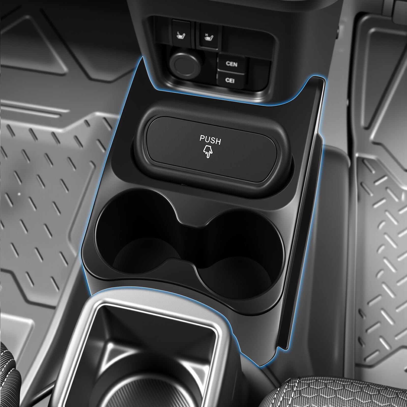 

BIBIBO Console Box for Suzuki Hustler New Drink Cup Console Interior Easy Includes Mini Trash Can MR52S/MR92S, Hustler-Specific Accessory, Holder,