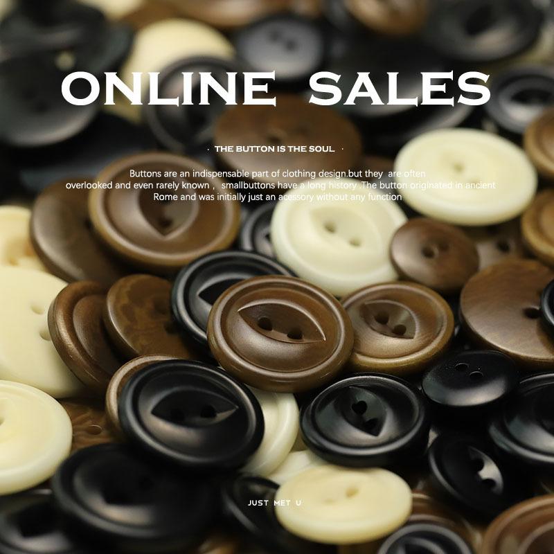 

5Pcs Two-Eye Fruit Material Button Knitted Cardigan Sweater Jacket Button Suit Coat Clothing Decorative Button 5 #[fruit fish eye army green] 15mm
