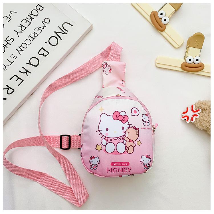 School BagsNew Children's Cartoon Breast Bag, Fanny Pack, Casual Versatile Messenger Bag, Light Change Storage Bag for Travel