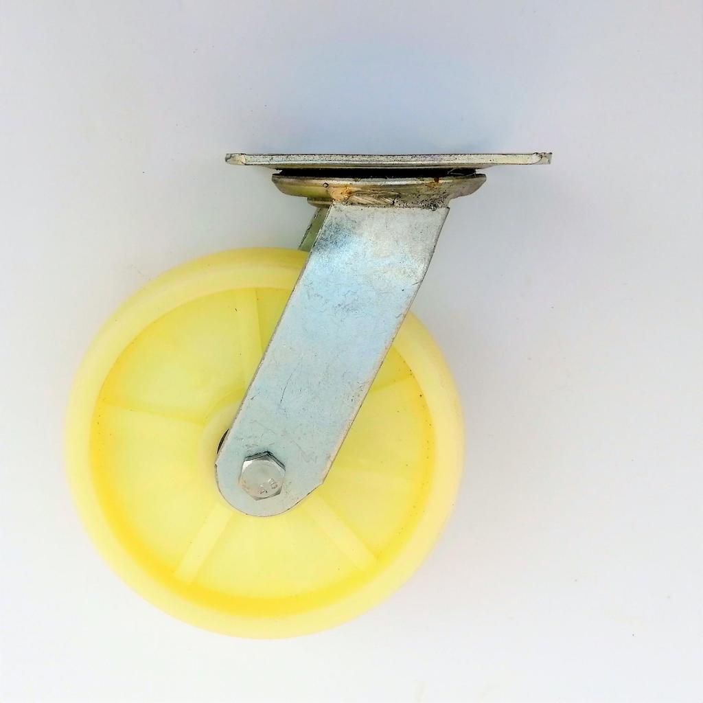 8" Heavy-Duty Non-Standard White Nylon Caster Wheel
