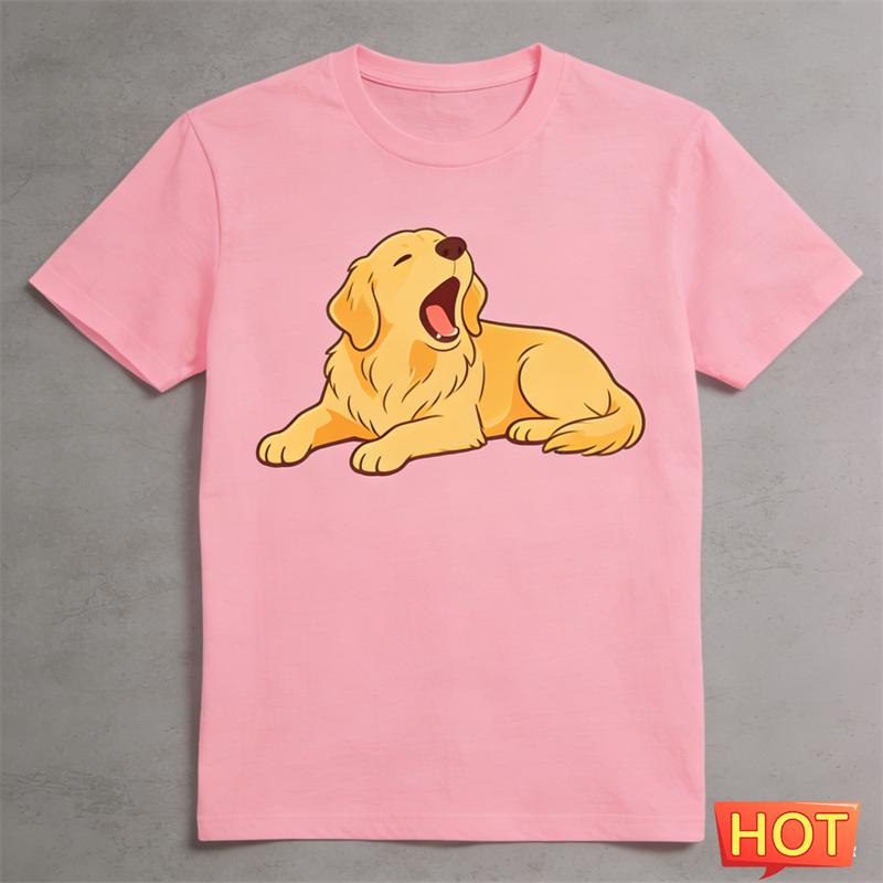 Summer Funny Cute Golden Retriever Graphic T Shirts Trendy Dog T-shirts Casual