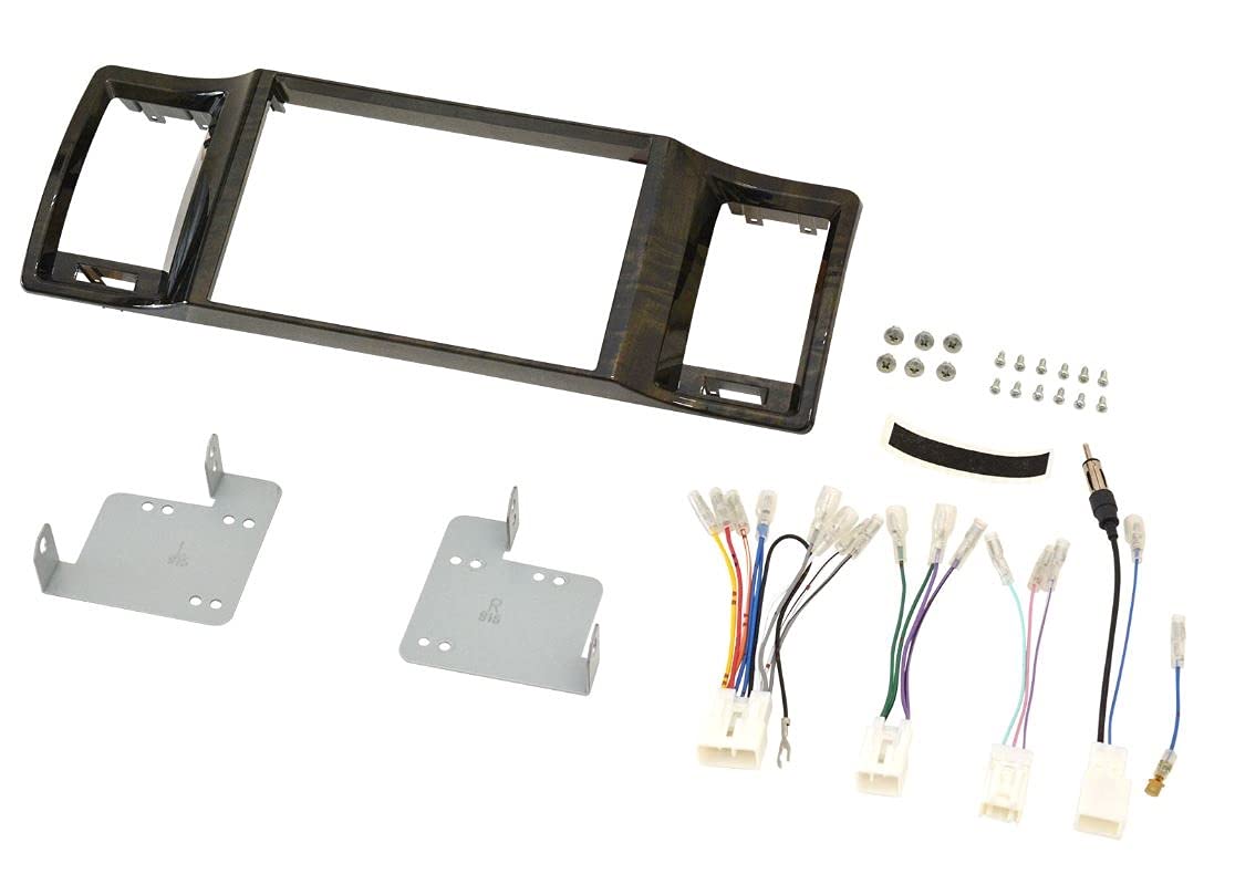 

Kanac Planning Car AV Installation Set for Toyota Hiace Super GL Standard Body Vehicles with Navigation Black Wood Grain Panel TBX-Y025 8-inch System,