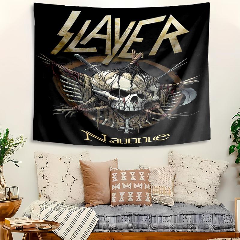 Personalized Slayer logo Background Tapestry,Custom Name Birthday Party,Multifunctional Wall Decoration for Home Decor,Various Occasions