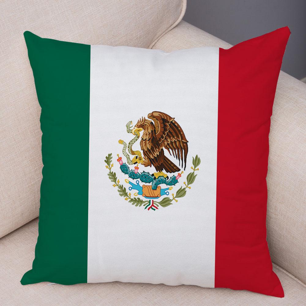 Style National Flag Cushion Cover for Sofa Home Car Decor Geometric Print Pillowcase Super Soft Plush Pillow Case Xcm