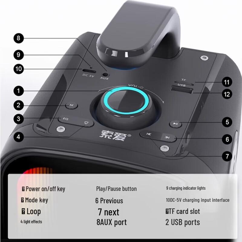 SOAIY SH25 PRO Portable Wireless Bluetooth KTV Speaker