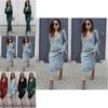 Elegant Woman Fashion V-neck Long Sleeve Winter Sweater Dress For Stylish Looks