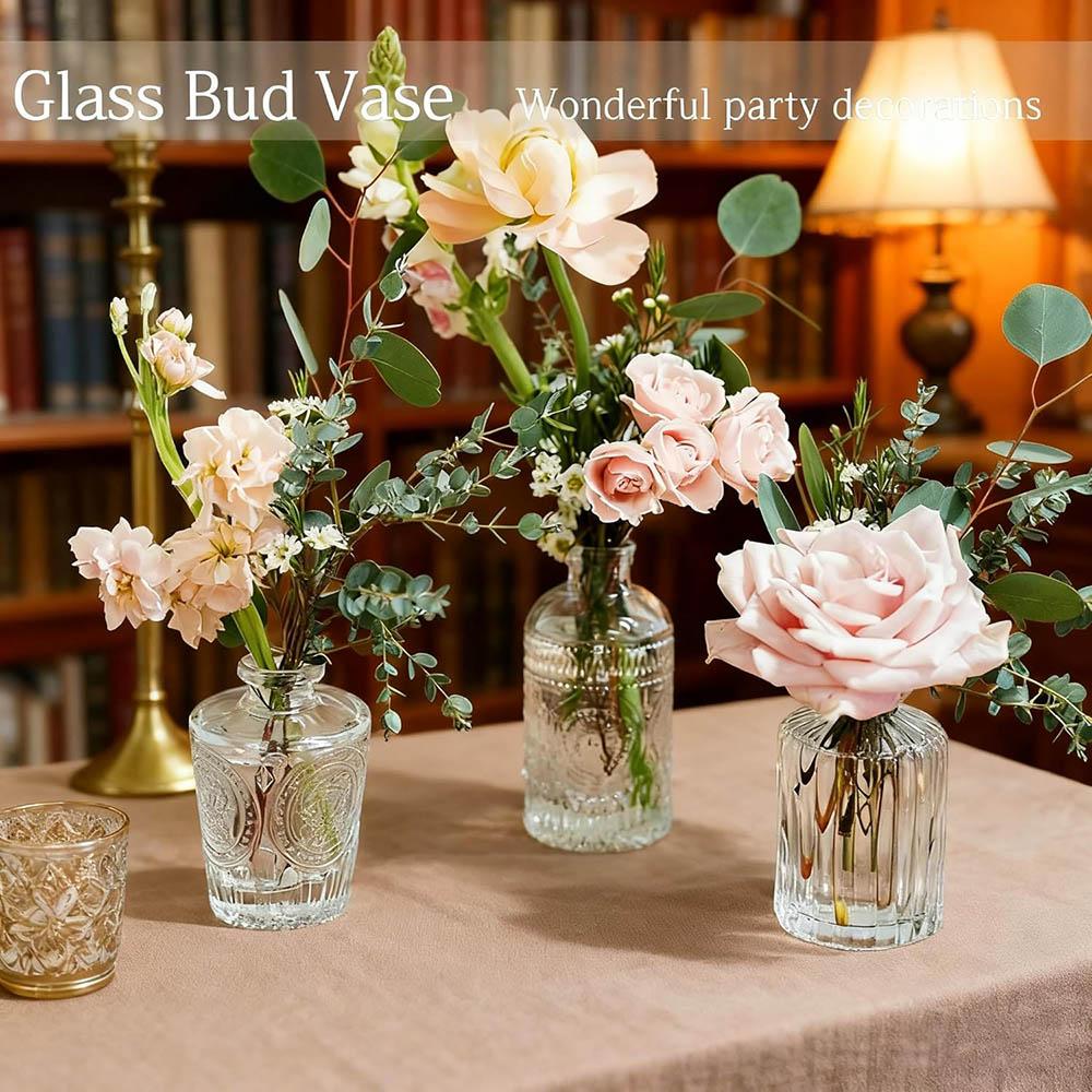 Bud Vases Set of 12 Pc,Mini Glass Vases for Flowers,Vintage Vase for Centerpieces,Small Flower Vase for Wedding Home Party Decor