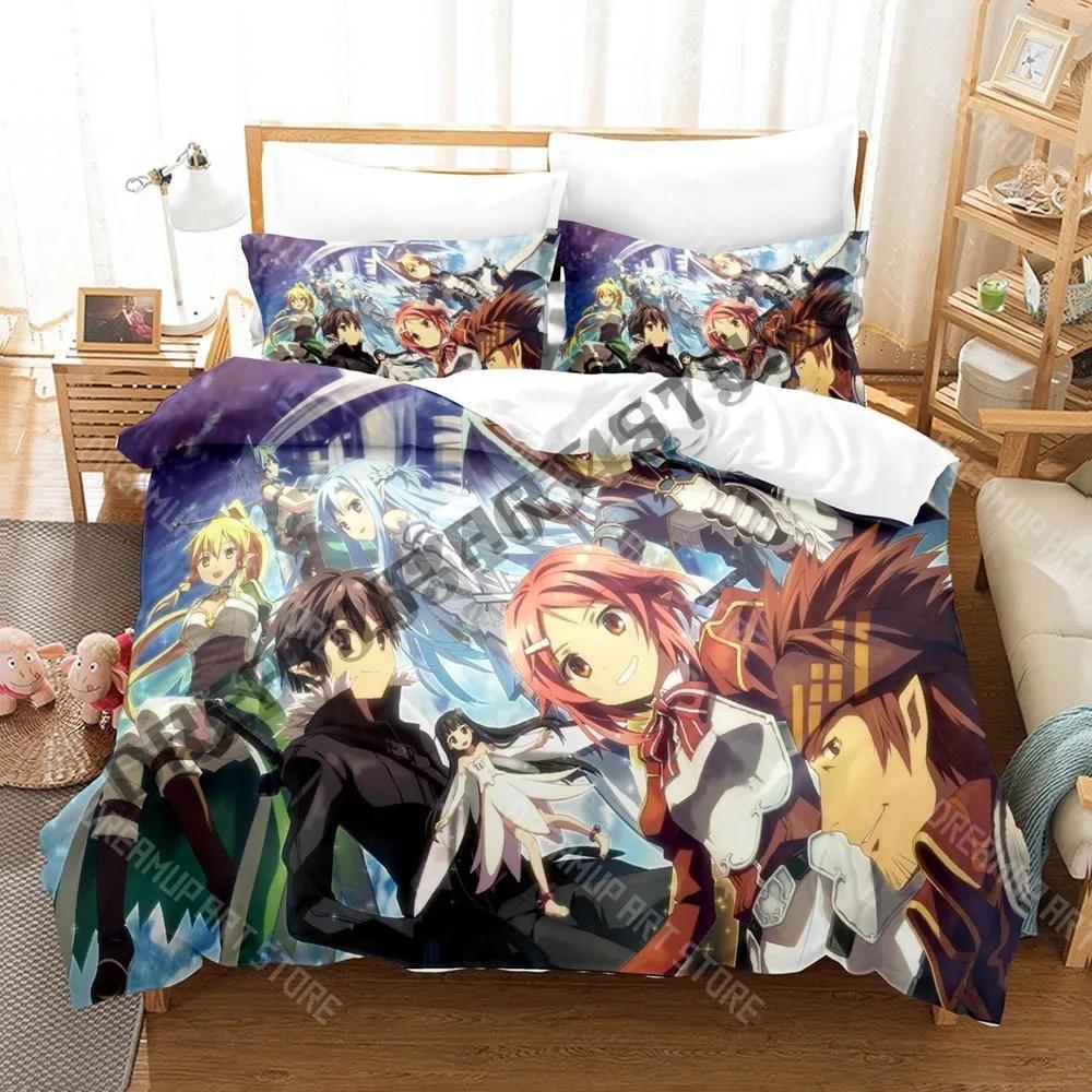 3D Print Sword Art Online Game SAO Bedding Set Single Twin Full Queen King Size Bed Set Adult Kid Bedroom Duvetcover Sets A