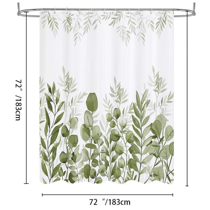 Handun Temu Minimalist Floral Waterproof Shower Curtain