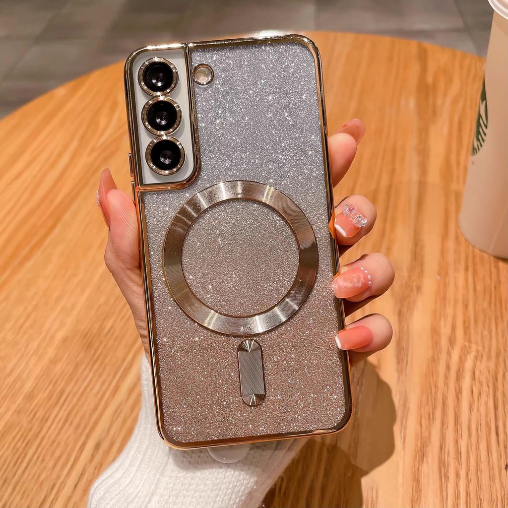 Samsung S24U Gradient Phone Case CD Pattern Galaxy S25 Ultra Magnetic 210 Plating Case S23PLUS Suitable