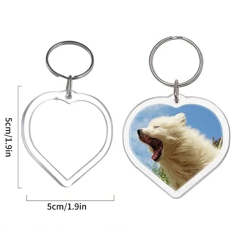 Transparent Mini Picture Frame Keychains Detachable Design Bulk Pack of 5-100pcs for Unique DIY Souvenirs Memorial Gifts