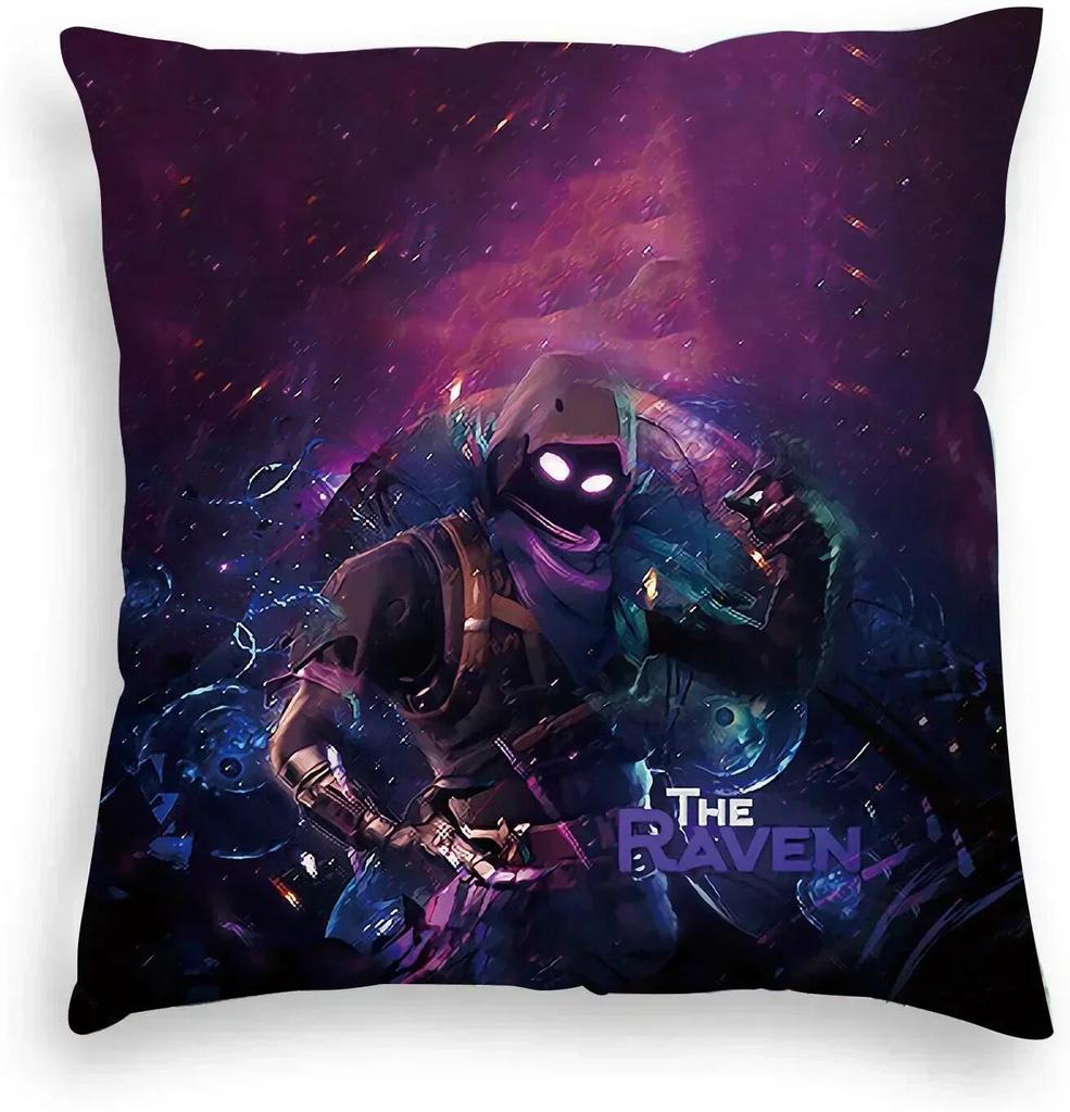 Fortnite Cushion Cover Plush Anime Pillowcase Plush Pillow Cases Home Decoration Pillow Cover for Sofa Bed Chair Living Room