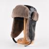 Leather Cap Men's and Women's Autumn and Winter Thickened Thermal Ear Protection Hat Outdoor Skiing Cycling Fleece Cold Hat