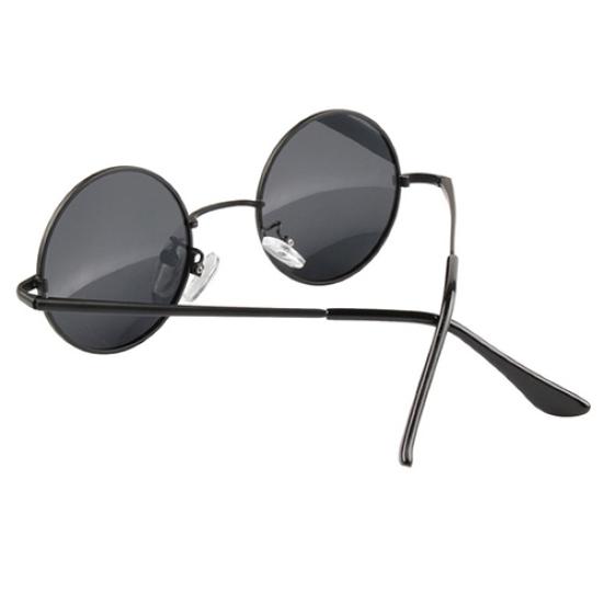 Vintage Retro Men Women Round Metal Frame Sunglasses Black Lens Glasses Eyewear
