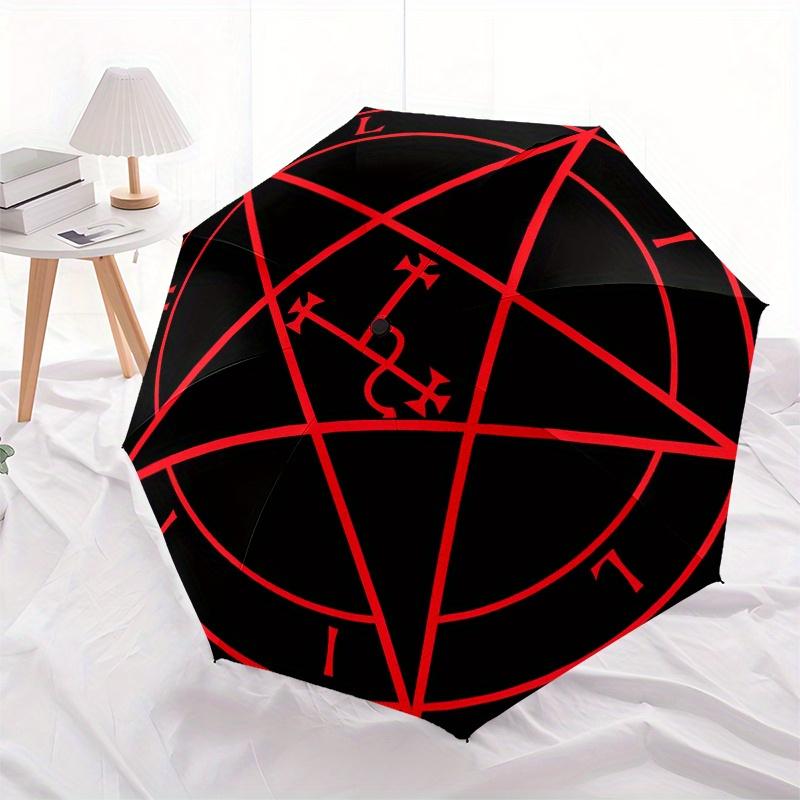 Dark Magic Pentagram Symbol StickerUmbrella, Portable 3-Fold Umbrella for Men & Women,Christmas Gift ES361