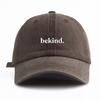1pc Bekind. Print Washed Baseball Cap for Adults, Minimalist Retro Style Casual Soft Adjustable Dad Hat, Perfect As Gift