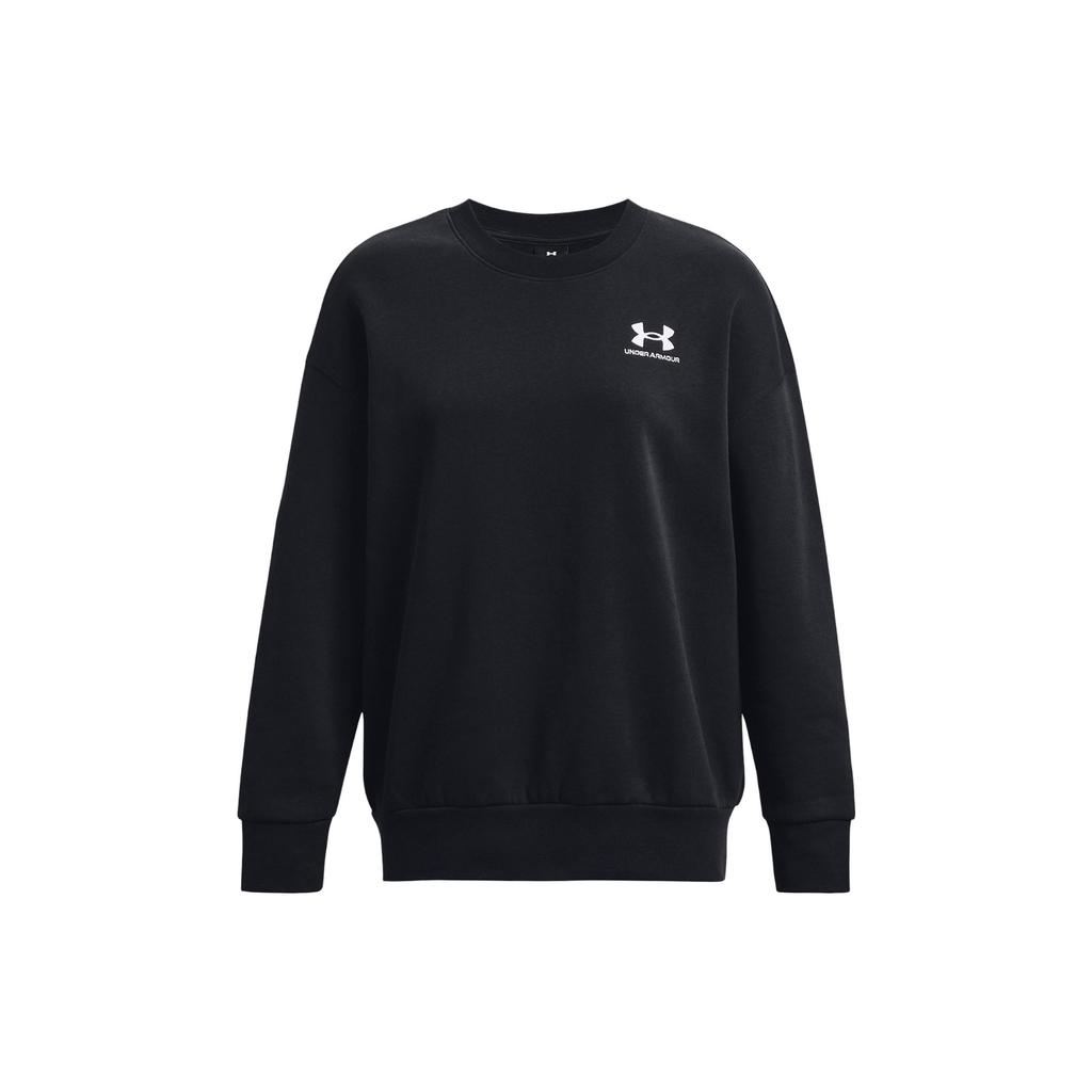 Under Armour Solid Logo Crew Neck Pullover Long Sleeve Sweatshirt Women Sweatshirt Black 1379475-001