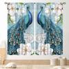 Japanese Curtains Traditional Ink Painting Red Floral Plum Cherry Blossom Asian Style Nature Mountains Landscape Window Drapes Curtain Polyester