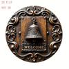 Vintage Floral Welcome Bell Metal Wall Art Indoor Outdoor Decor
