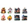 8Pcs Miniature Fairy Garden Houses Set DIY Fairy Garden Parts Miniature Ornament Statue Figurines For Landscape Pot Dollhouse