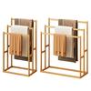 3-Tier Freestanding Towel Rack with 3 Hanging Crossbars Floor Towel Rack Wooden 3-Tier Towel Rack for Bathroom & Hand Towel