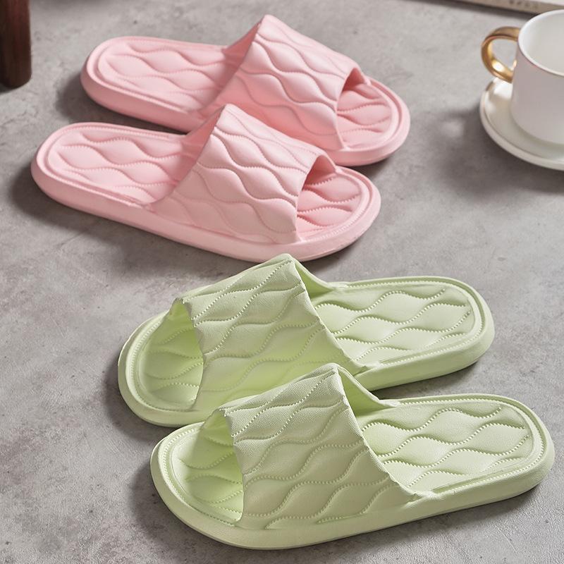 Slippers home indoor bathroom bath non-slip shoes couple soft soles cool slippers men and women summer home