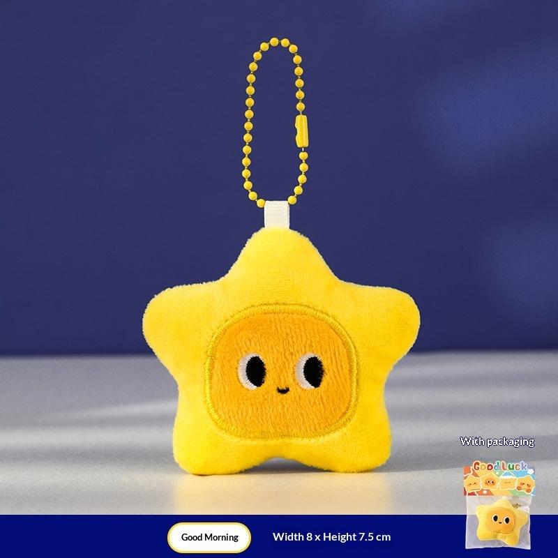 Niedlicher Plüschsterne Schlüsselanhänger Flauschig Weich Lustig Rucksack Anhänger Praktisch Kawaii Gelbe Charms Geschenke Für Kinder Schmuck Accessoires