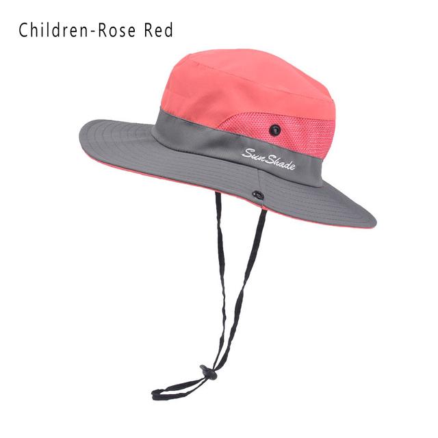 Summer outdoor sun hat, children's fisherman hat, sun protection sun hat, pure cotton breathable campus Caps