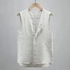 Elegant Fashion Harajuku Slim Fit Male Clothes Loose Casual All Match Tshirts Solid Hollow Out Cotton Linen Sleeveless Tank Tops