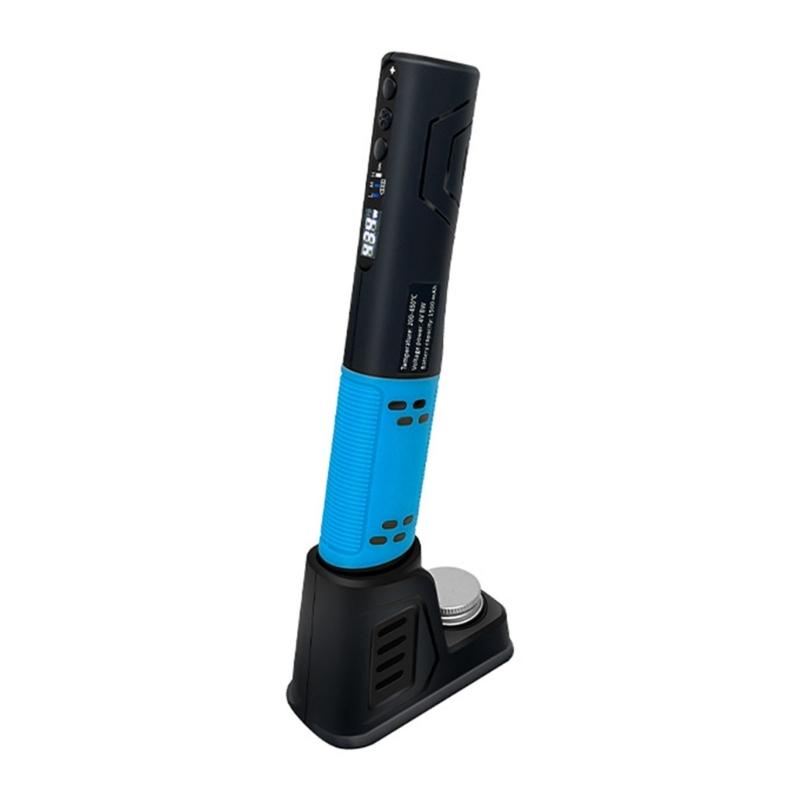 Wireless Soldering Iron Vertical Stand Built In 1500mAh Battery Rapid Heating Techs USB C Rechargeable Tool