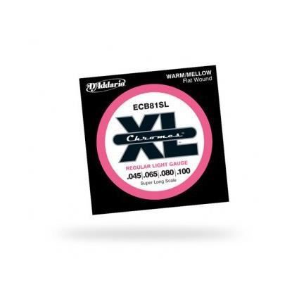 D'addario ecb81sl chromes bass light 45-100 super long scale cordes