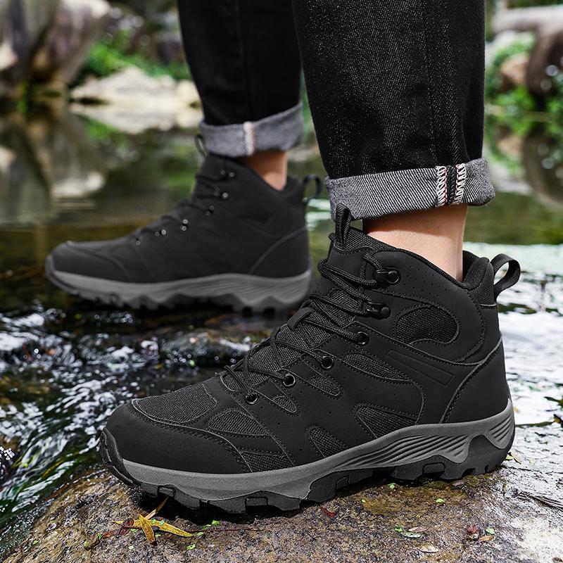 High-top Men's Hiking Shoes Plus Size 39-48 Breathable Casual Trainers Anti-slip Outdoor Sneakers for Trekking Camping