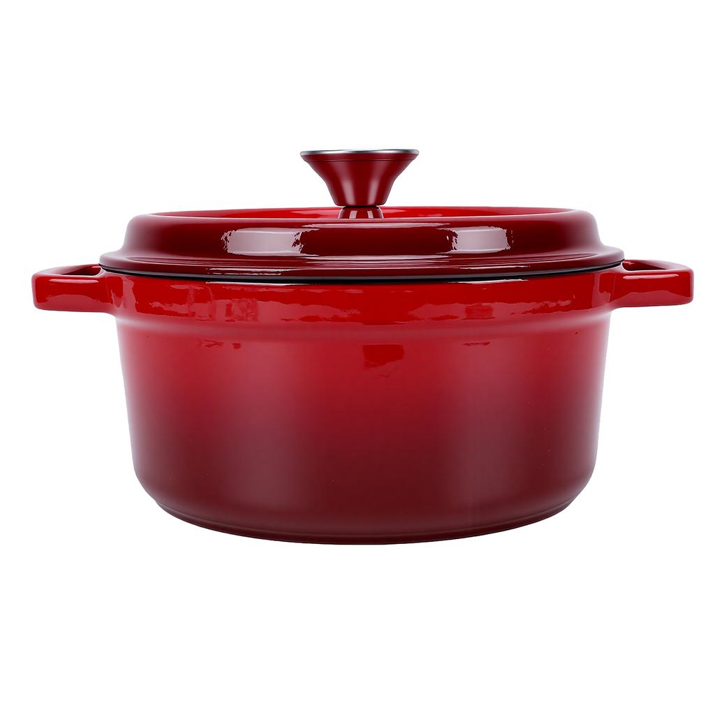 Dutch Oven Round Double Eared Enamel Pot with Lid Double Handle Design for Bread Baking