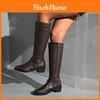 Stilvolle Damen Kniehohe Reitstiefel Mit Schnallen-Detail Für Herbst Und Winter