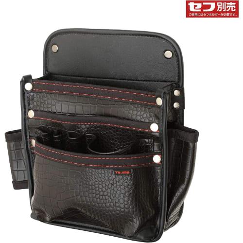 Tajima Safe System Detachable Waist Pouch with Twin Hooks, Crocodile Leather, and 3-Tier Large Nail Pouch, Made of High-Strength, Flexible, and Durabl