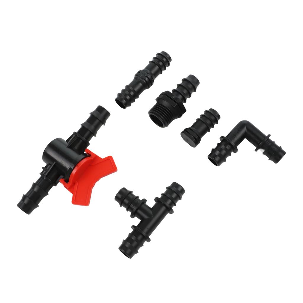 1/2" Drip Irrigation Fittings Kit 1/2In Tubing Fitting Set Straight Tee Elbow-Plug Coupling Garden Watering Hose Connectors