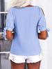 Women's Cold Shoulder V Neck T-Shirt Short Sleeve Loose Summer Cutout Blouse Top