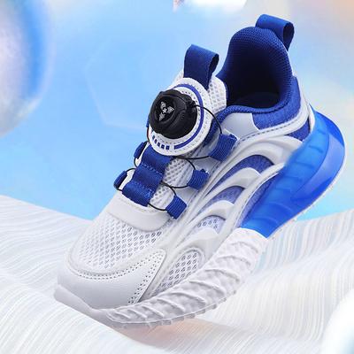 Boys' Sneakers Breathable Mesh Running Shoes Kids Button Sport Shoes Outdoor Casual Shoes