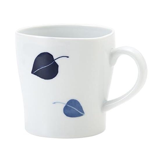 Hasami Ware CtoC JAPAN Colorful Mug Leaf W12 x D9 x H9 (cm) 385 (cc) Blue