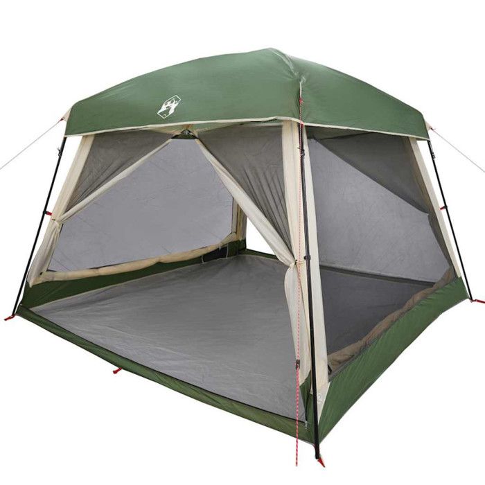 Tente familiale - Imperméable - 6 personnes - Vert - Dimensions 317x317x225 cm - Montage manuel
