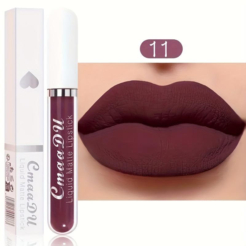 Seksowny aksamitny matowy błyszczyk w płynie szminka błyszczyk Beauty Red Nude wodoodporny długotrwały makijaż