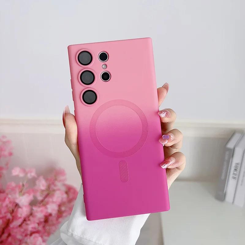 Comes With Lens Film Gradient Color Phone Case For Samsung Galaxy S26 S25 Ultra S24 S23 S22 S21 Silicone Shockproof Back Cover