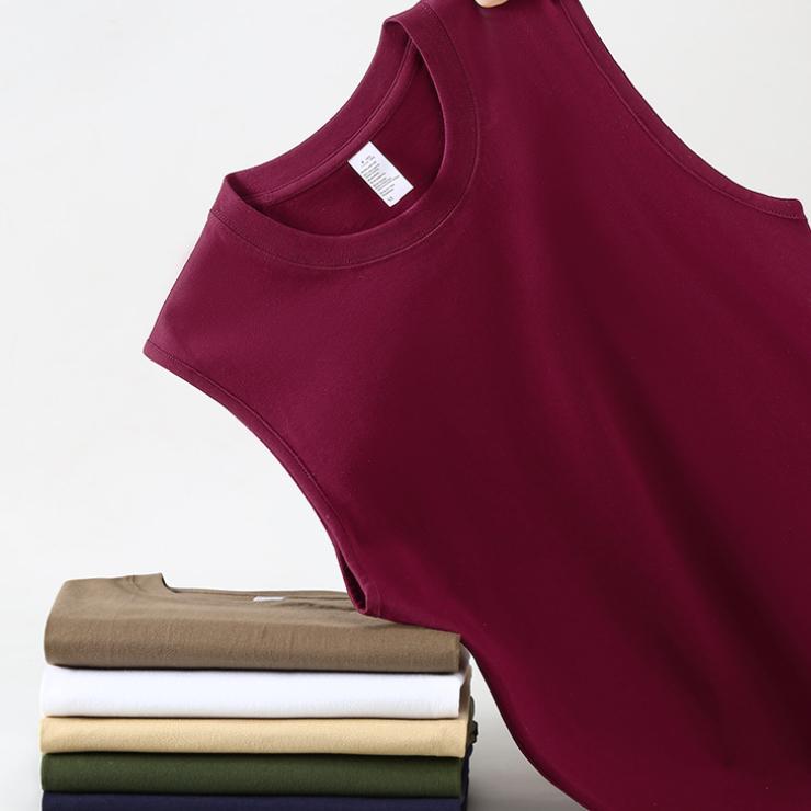 

Летние мужские хлопковые спортивные футболки без рукавов, большие размеры, свободный мужской жилет, футболка с вырезом на плечах, дышащая, впитывающая пот, повседневная M вино красного