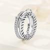 Orstarry S925 Silver Ring Fashionable and Versatile Non-detachable 3-ring For Women Birthday Jewelry Gift