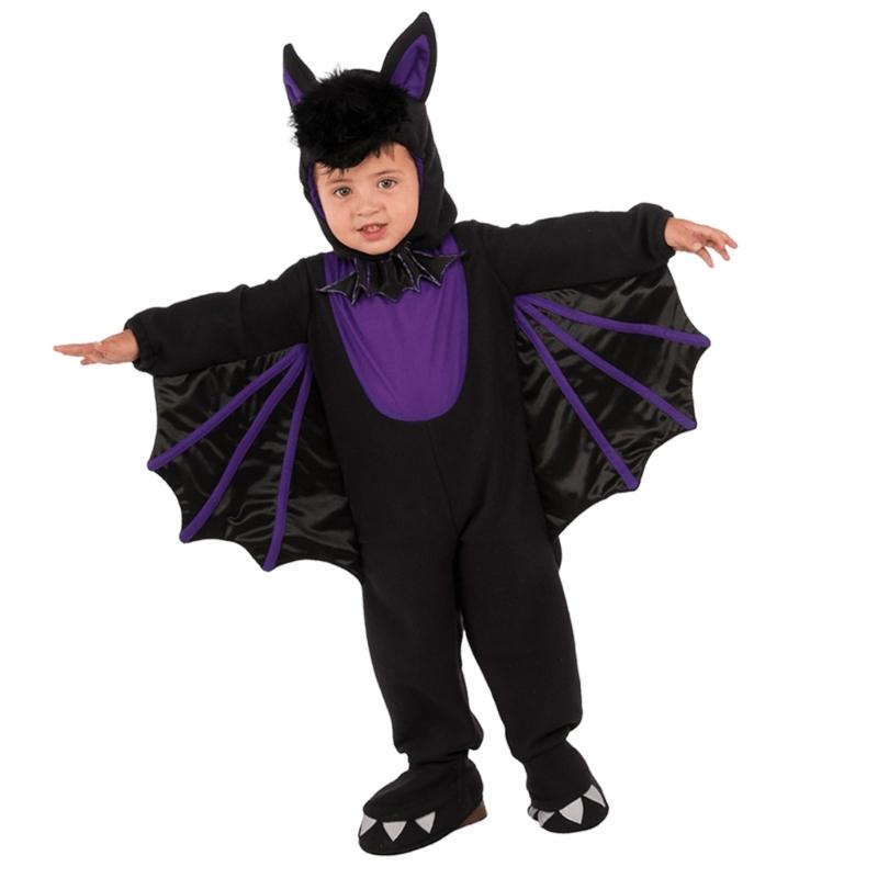 Children Bat Jumpsuit Costume with Hat Halloween Devil Costume Bat Jumpsuit with Wing for Child Boy Girl Cosplay Party